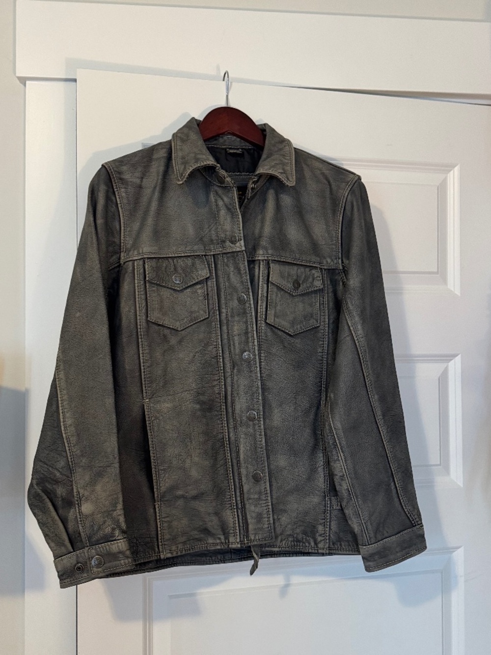 STS grey leather jacket